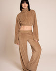 ANANDA PLUSH TEDDY CROPPED SWEATER