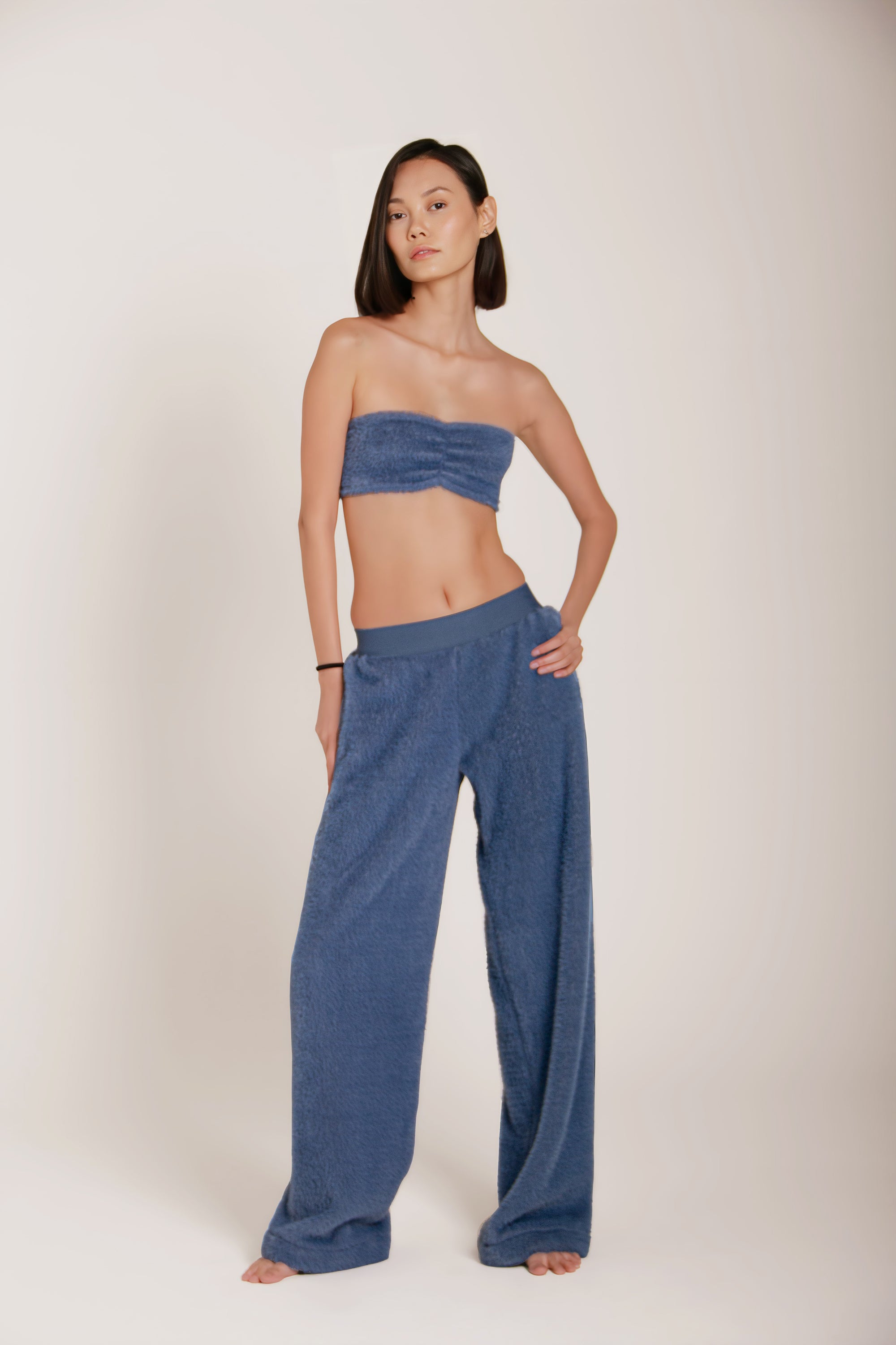 ANANDA STRAIGHT-LEG PLUSH TROUSERS