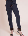 PANTHERA COTTON JOGGER WITH FAUX FUR TRIM