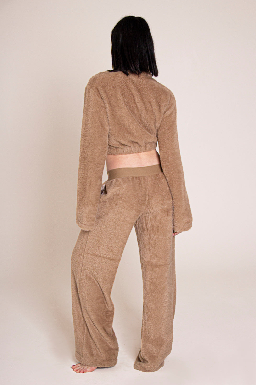 ANANDA PLUSH TEDDY CROPPED SWEATER