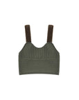 SEDONA KNIT CROP TOP WITH FAUX FUR TRIM