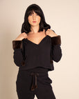PANTHERA HOODIE WITH FAUX FUR DETAIL