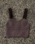 SEDONA KNIT CROP TOP WITH FAUX FUR TRIM