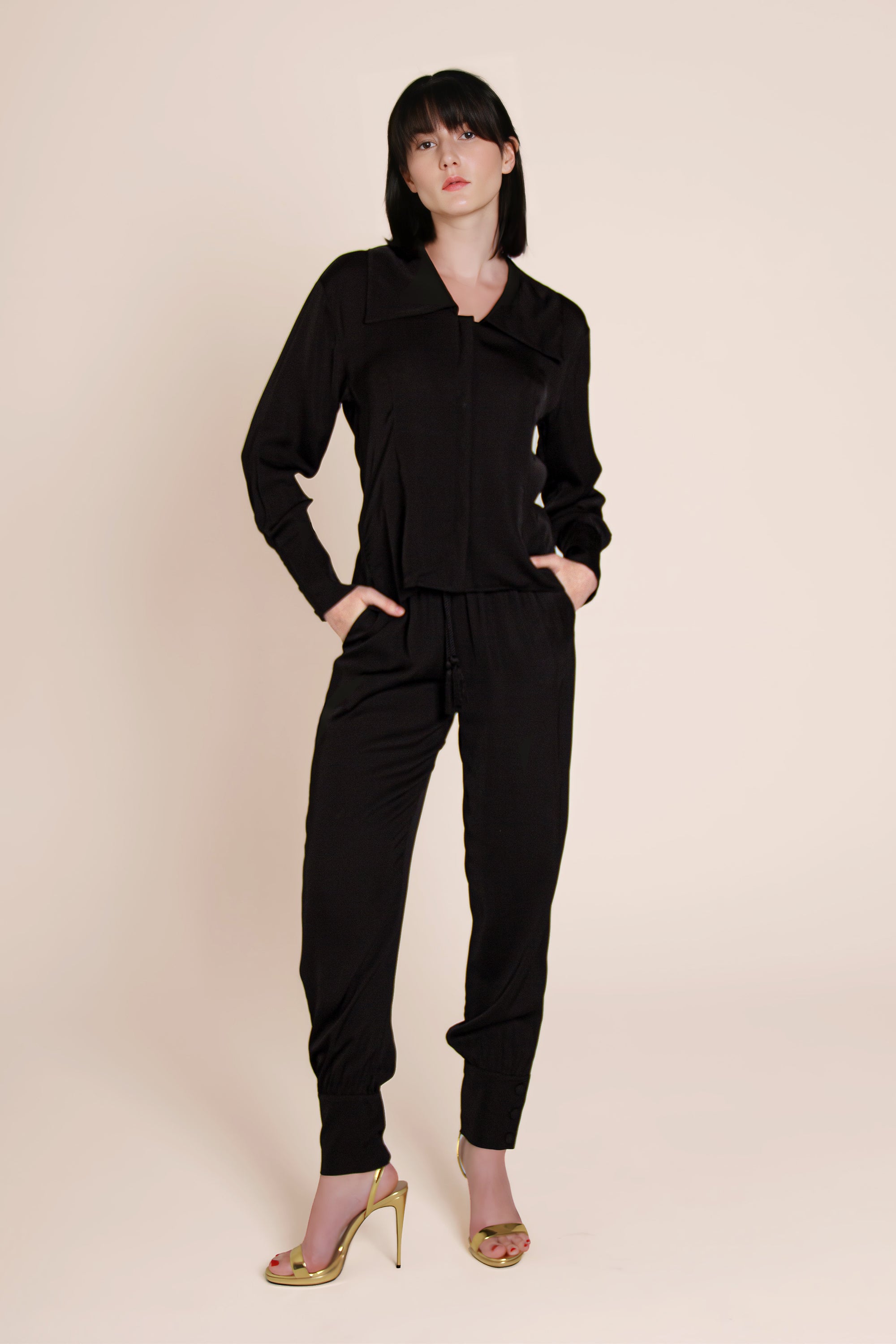 GAIA SILK PANT WITH TASSEL DRAWSTRING