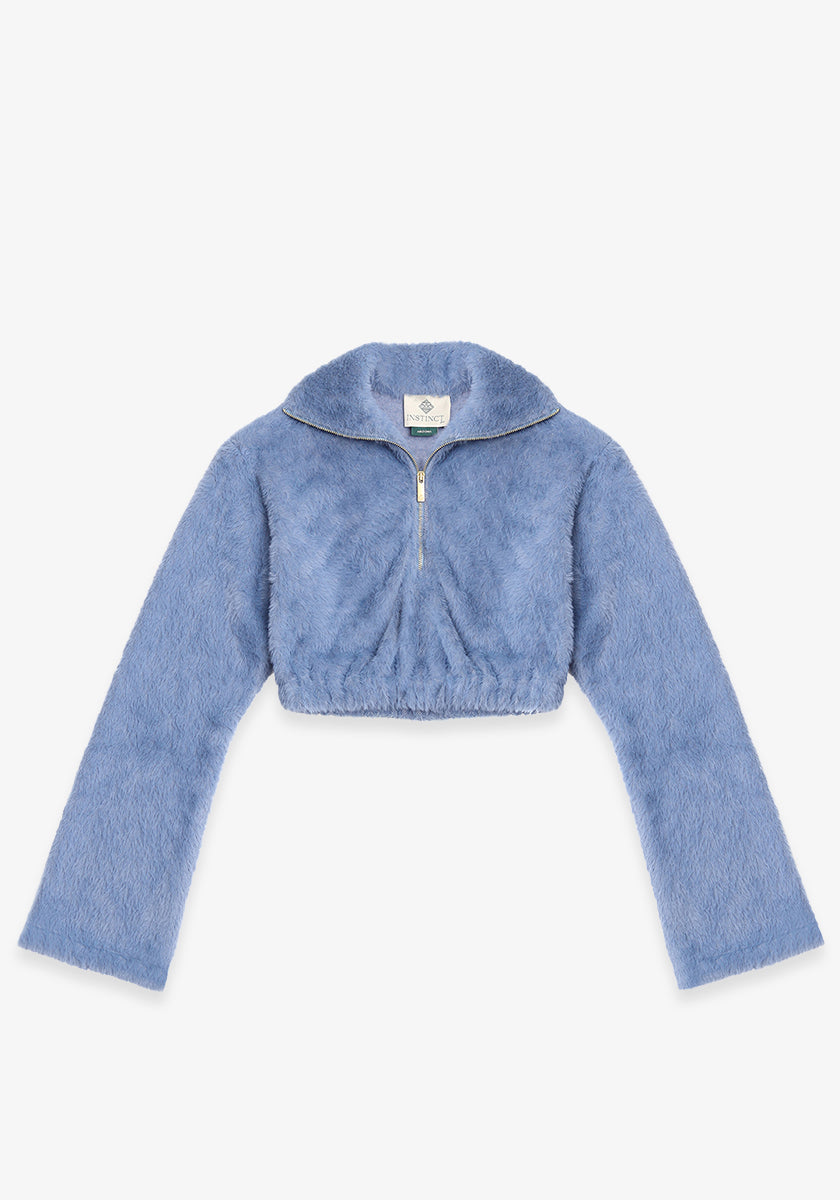 ANANDA PLUSH TEDDY CROPPED SWEATER