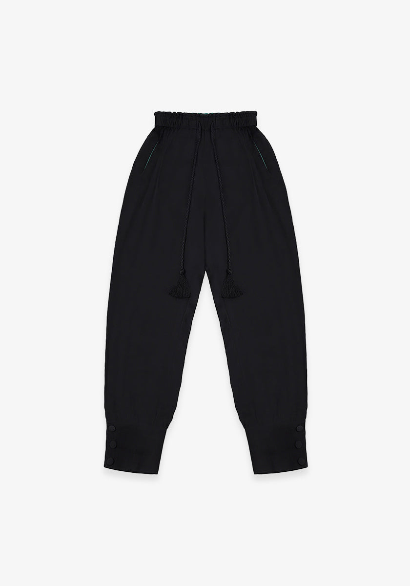 GAIA SILK PANT WITH TASSEL DRAWSTRING
